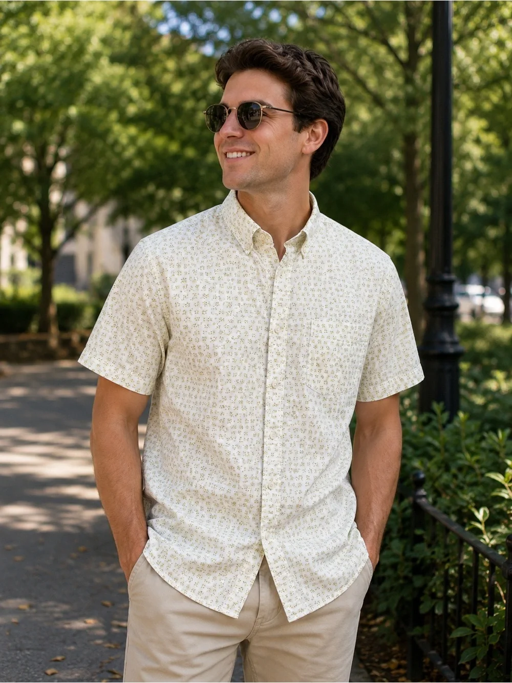 Banana Republic Standard Fit Floral Print Button-Down Shirt XL